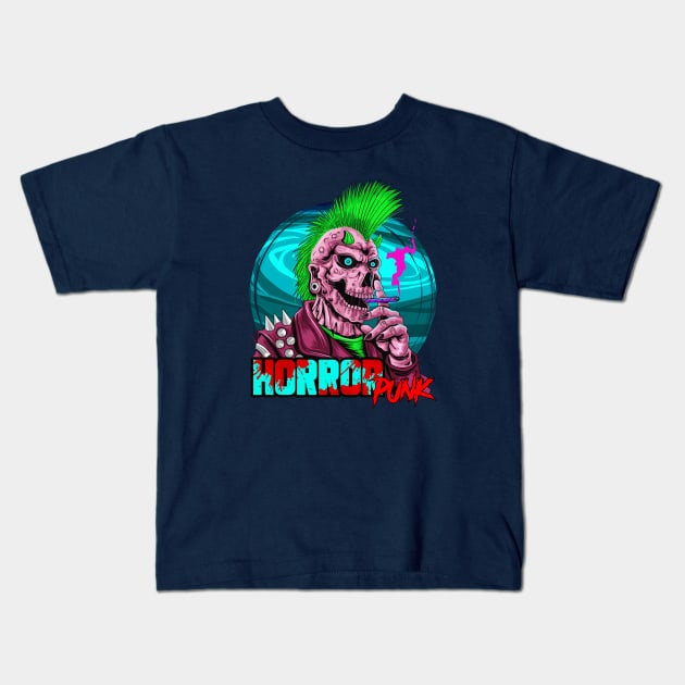 HORRORPUNK RETRO Kids T-Shirt by theanomalius_merch